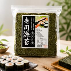 Full Sheet Sushi Seaweed, Bright Green, 100 Sheets